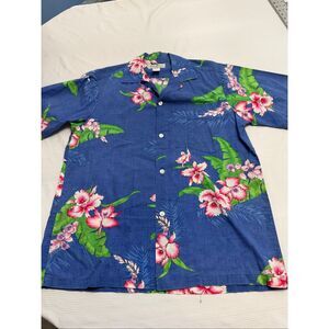 Hukilau Fashions Honolulu Vintage 60s 70s Men’s Hawaiian Button Up Shirt Size L